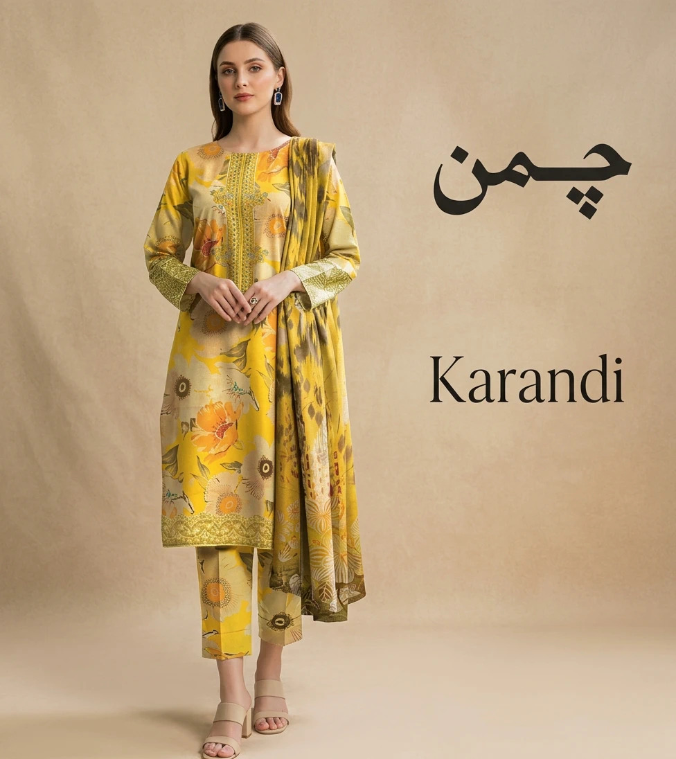 Original Chaman Brand Karandi 3pc winter | unstitch
