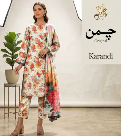 Original Chaman Brand Karandi 3pc winter | unstitch thumbnail 1