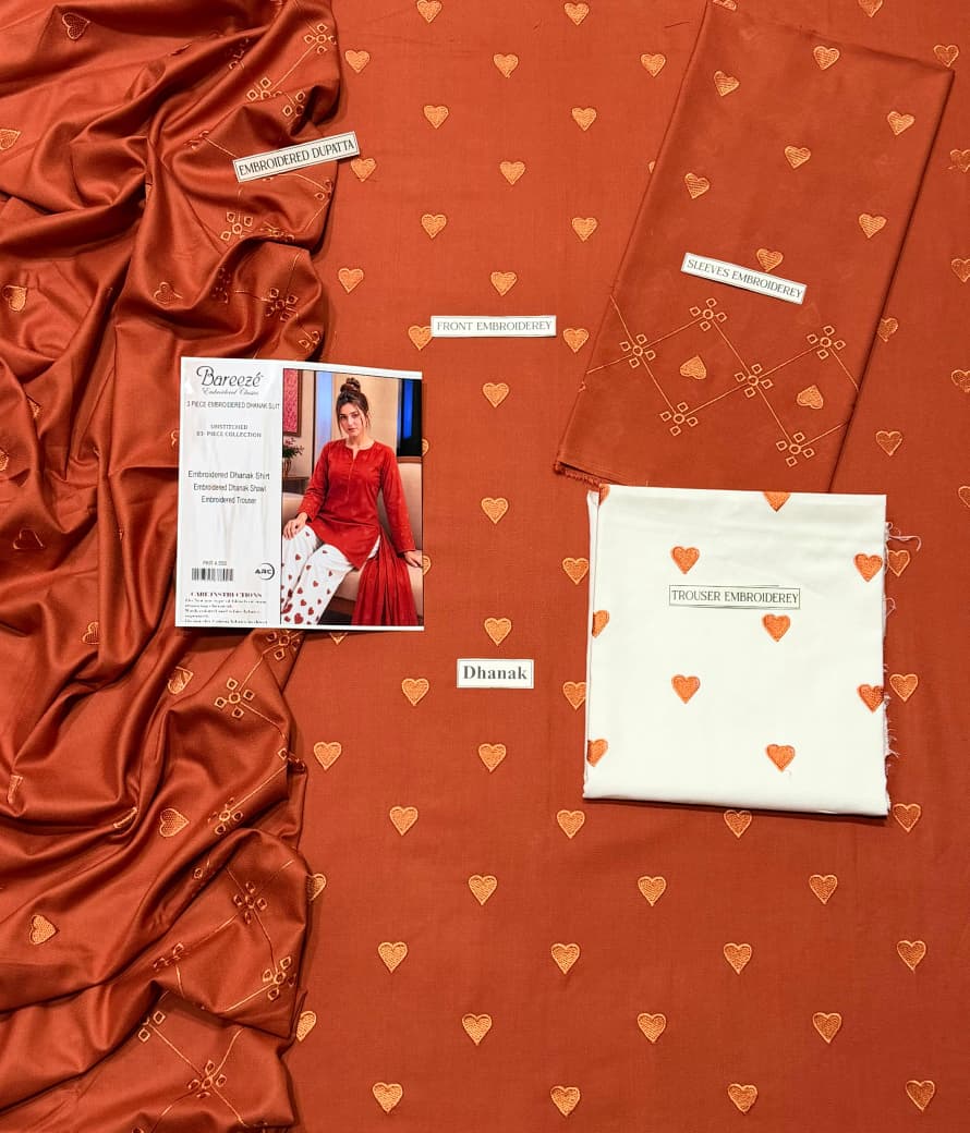 Fabric Premium Dhanak Embroidery 3pc | Unstitch thumbnail 2