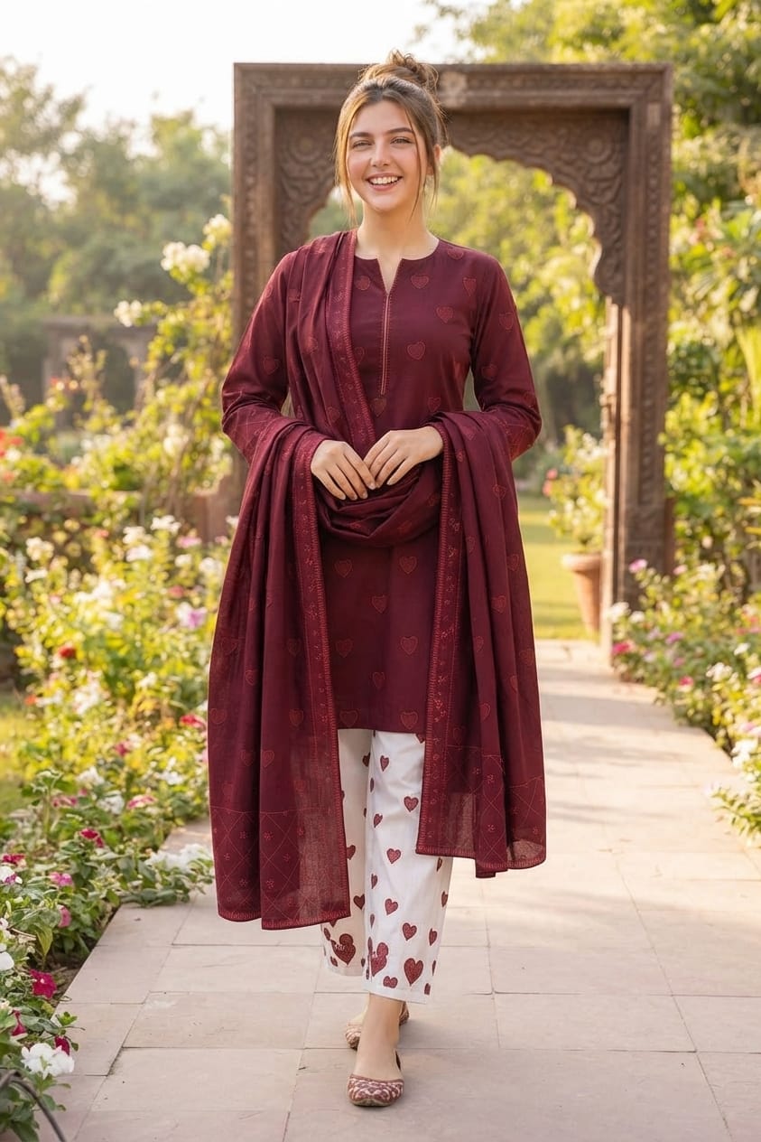 Fabric Premium Dhanak Embroidery 3pc | Unstitch