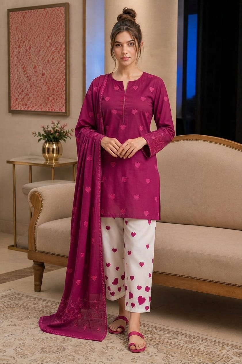Fabric Premium Dhanak Embroidery 3pc | Unstitch