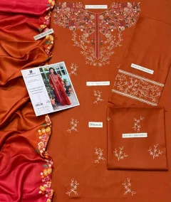 ZELLBURY Premium Dhanak Embroidery 3pc | Unstitch thumbnail 3