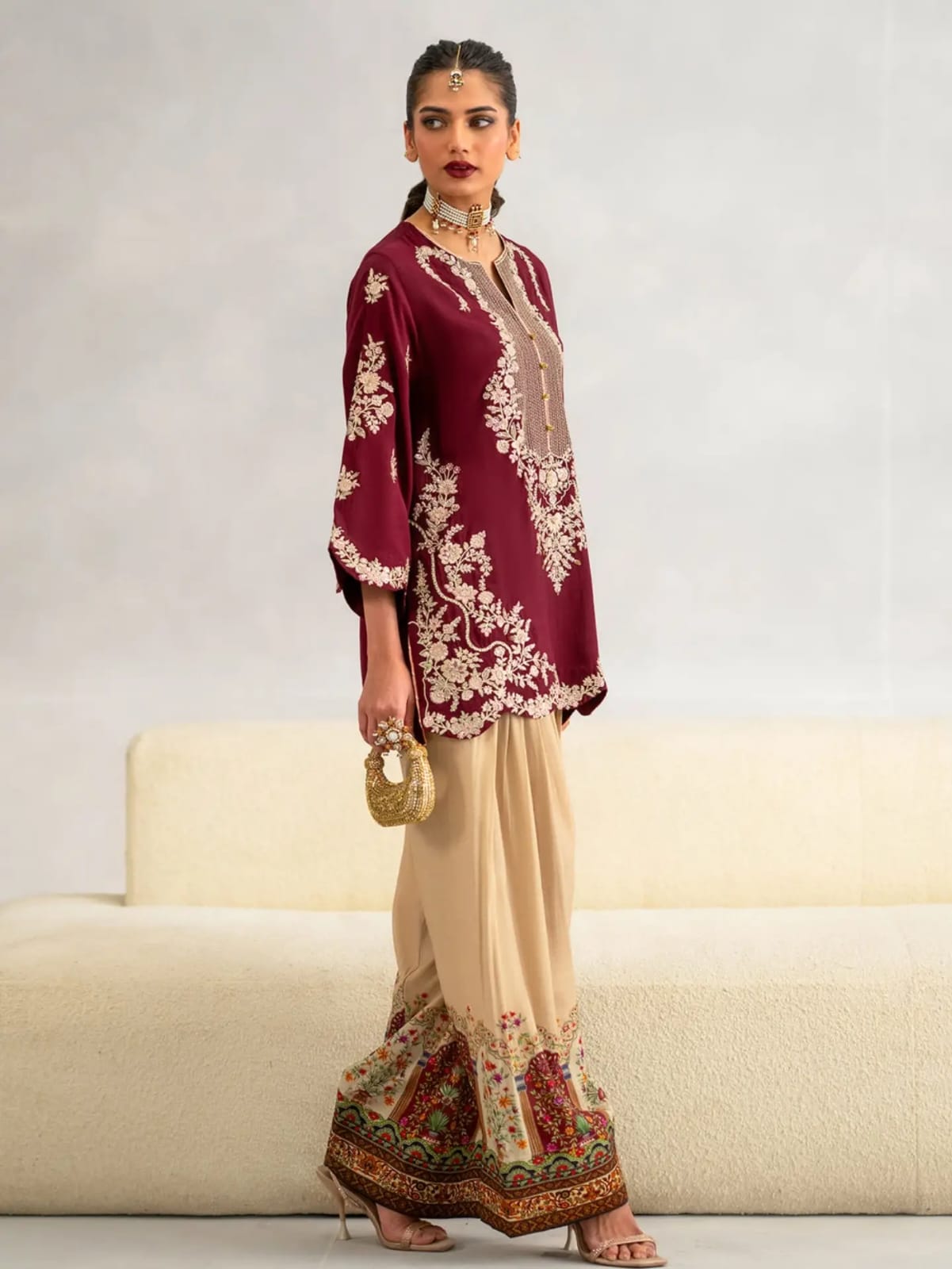 Ethnic Premium Silk 2pc Heavy Embroidery | Unstitch thumbnail 4