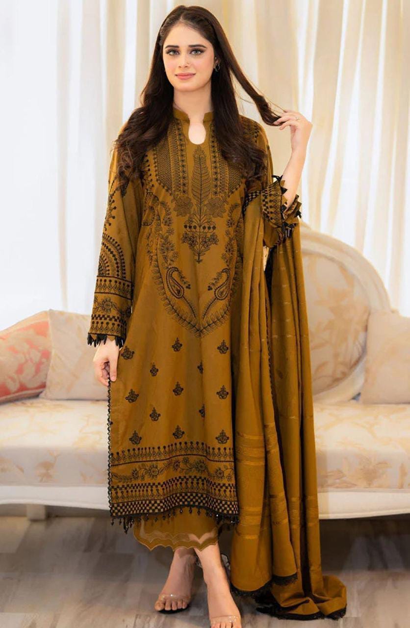 Libas Premium Dhanak Embroidery 3pc | Unstitch