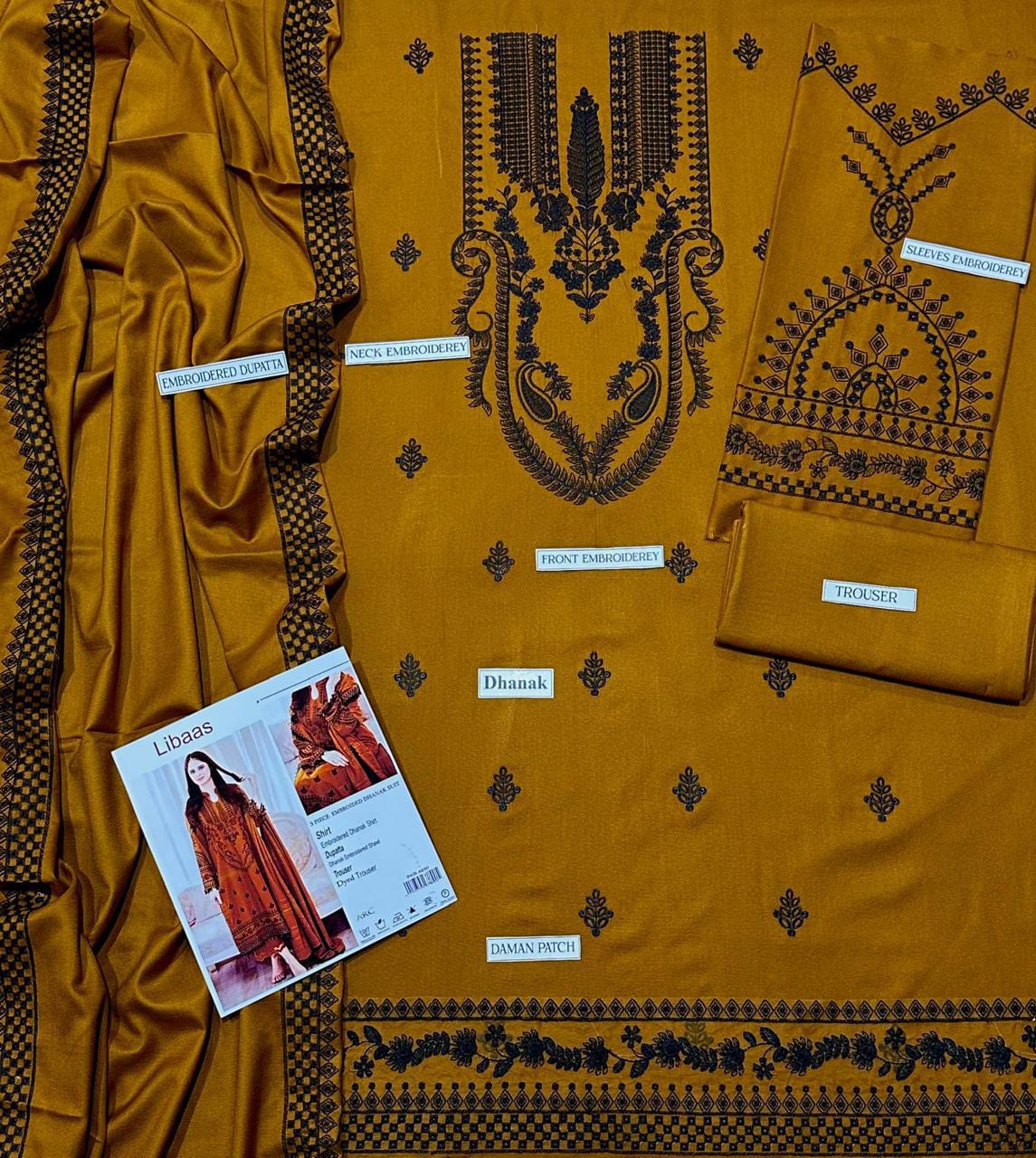 Libas Premium Dhanak Embroidery 3pc | Unstitch thumbnail 2
