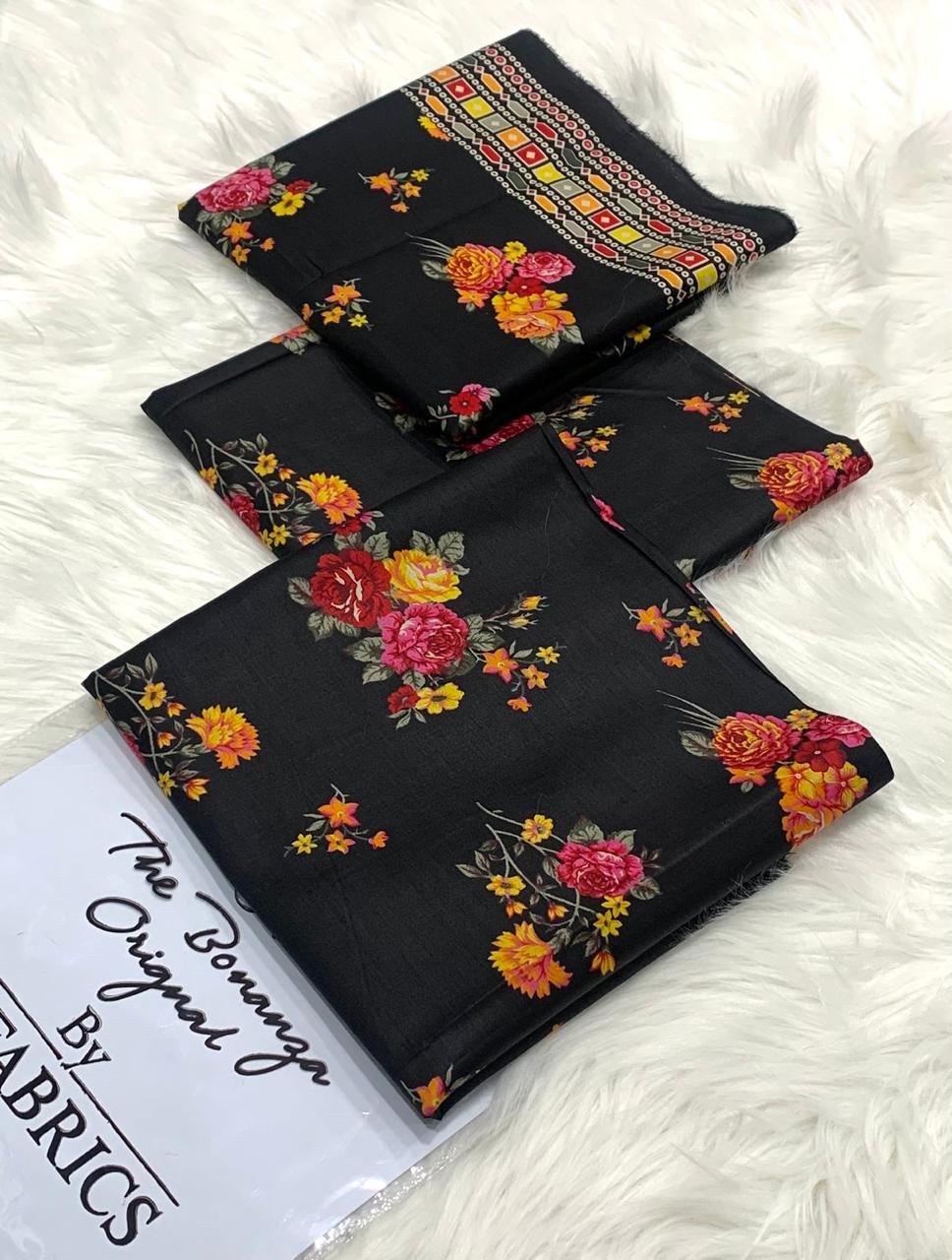 Brand IB Bonanza Lawn 3pc - Lawn dupatta - unstitch ib1021