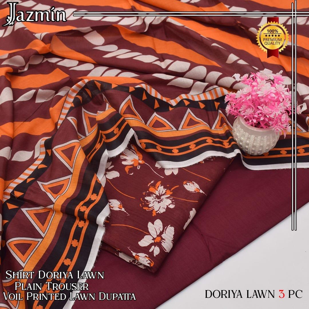 Brand Baroque Lawn 3pc - Lawn dupatta - unstitch br1003