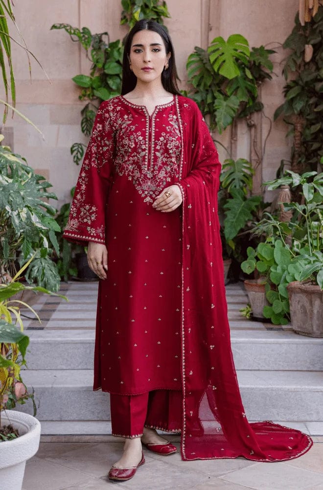 Dhanak Designer Embroidered 3 Piece Suit for Women – Unstitch Winter Collection 2026