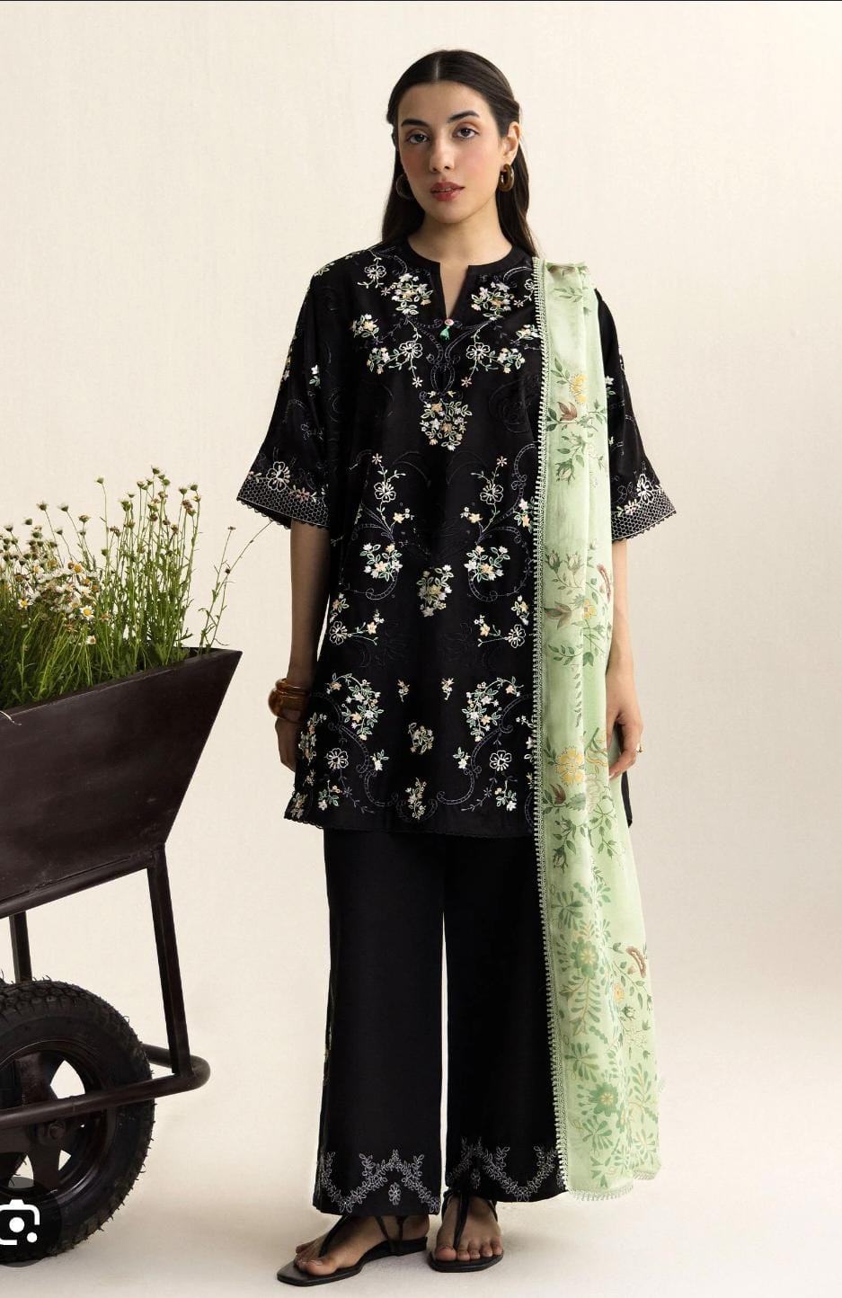 Dhanak Designer Embroidered 3 Piece Suit for Women – Unstitch Winter Collection 2026