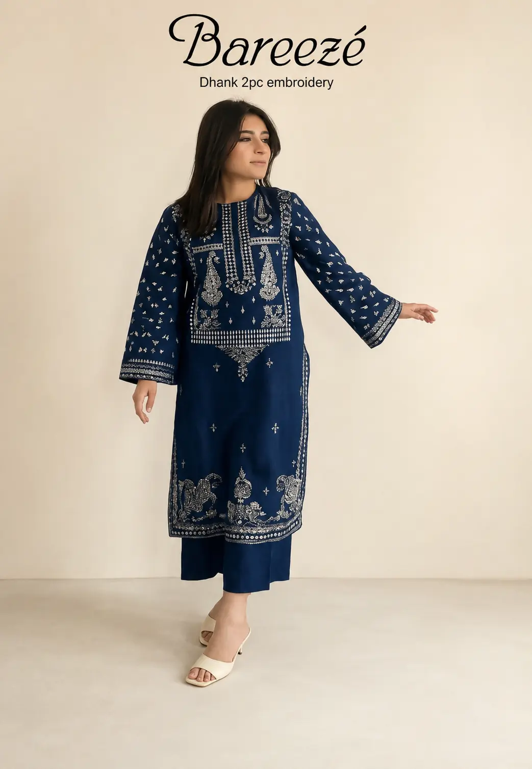 👑 Premium Dhanak 2-Piece Winter Designer Dress for Women