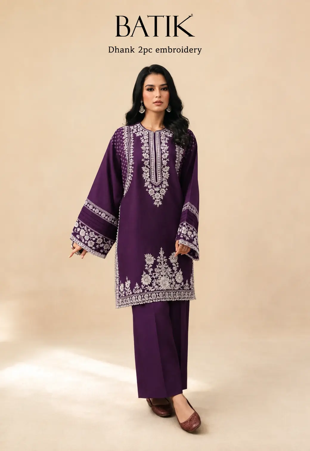 👑 Premium Dhanak 2-Piece Winter Designer Dress for Women