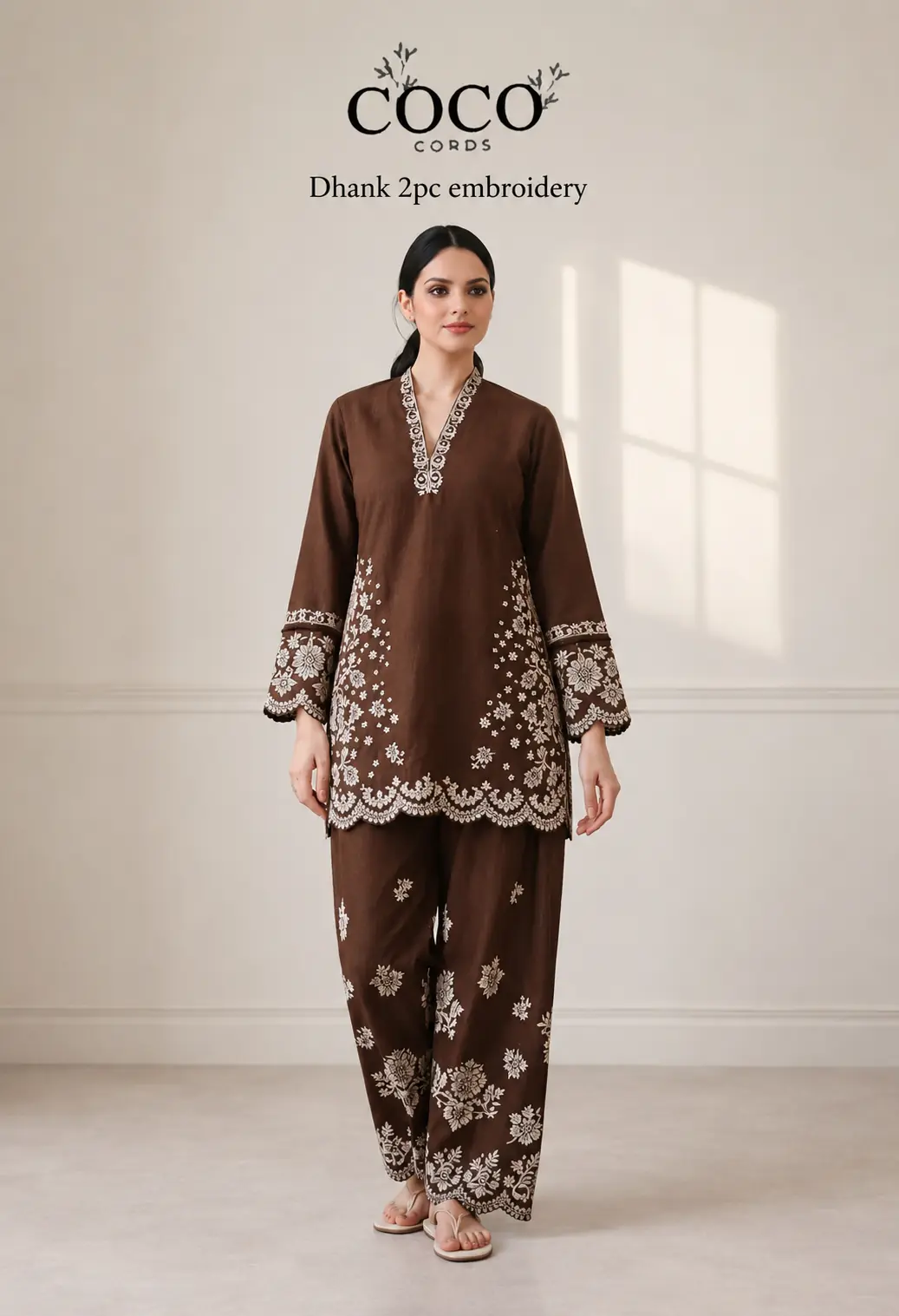 👑 Premium Dhanak 2-Piece Winter Designer Dress for Women