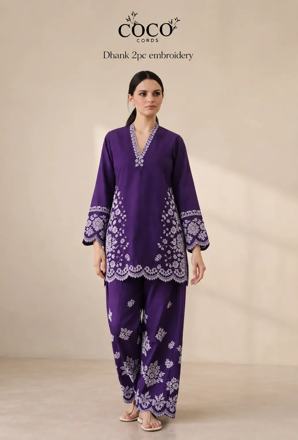 👑 Premium Dhanak 2-Piece Winter Designer Dress for Women