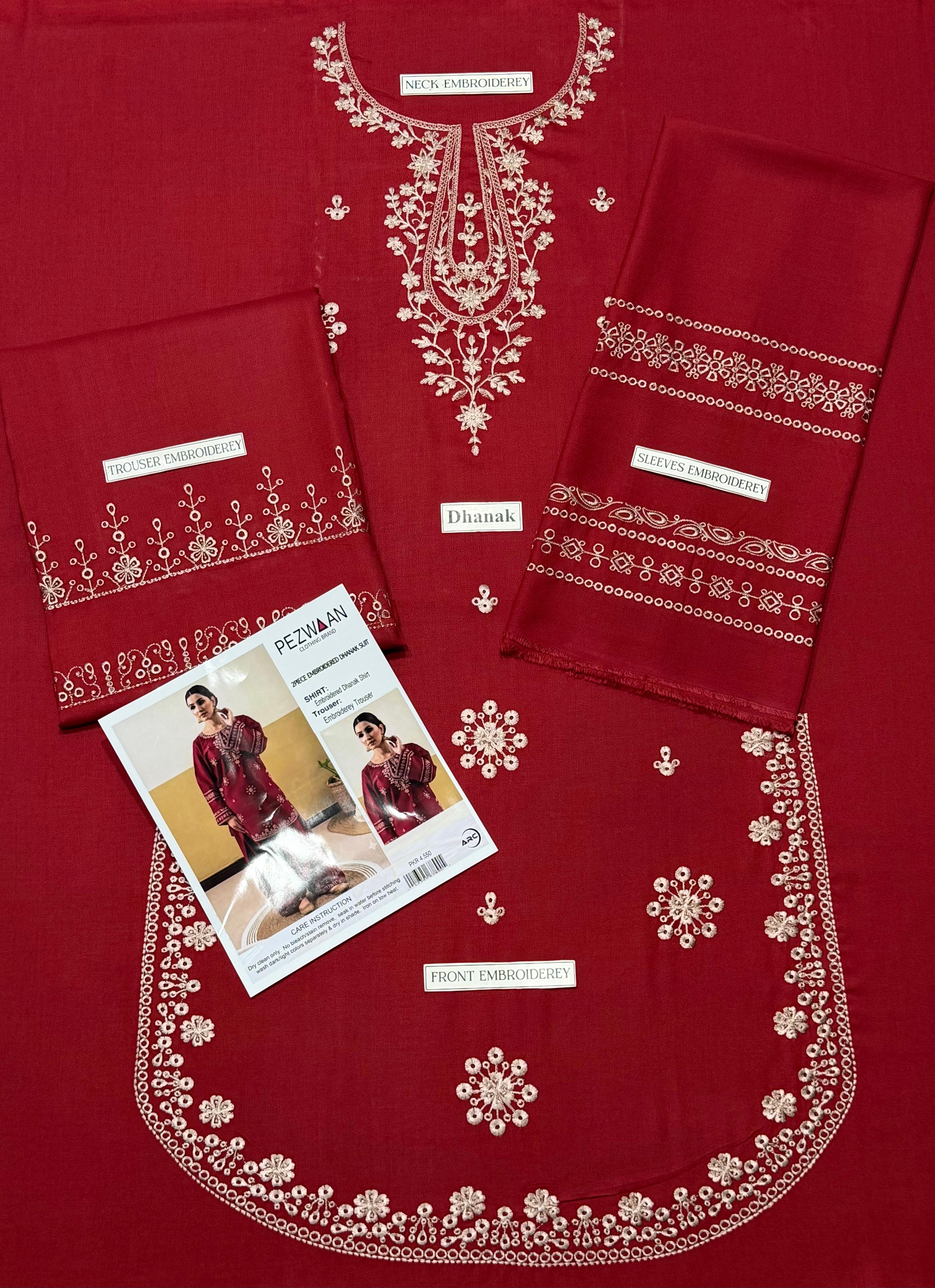 👑 Premium Dhanak 2-Piece Winter Designer Dress for Women thumbnail 2