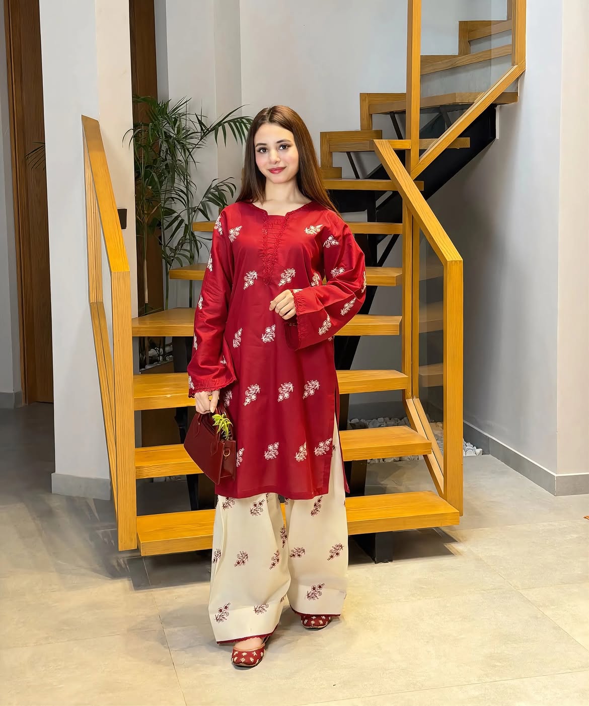 👑 Premium Dhanak 2-Piece Winter Designer Dress for Women