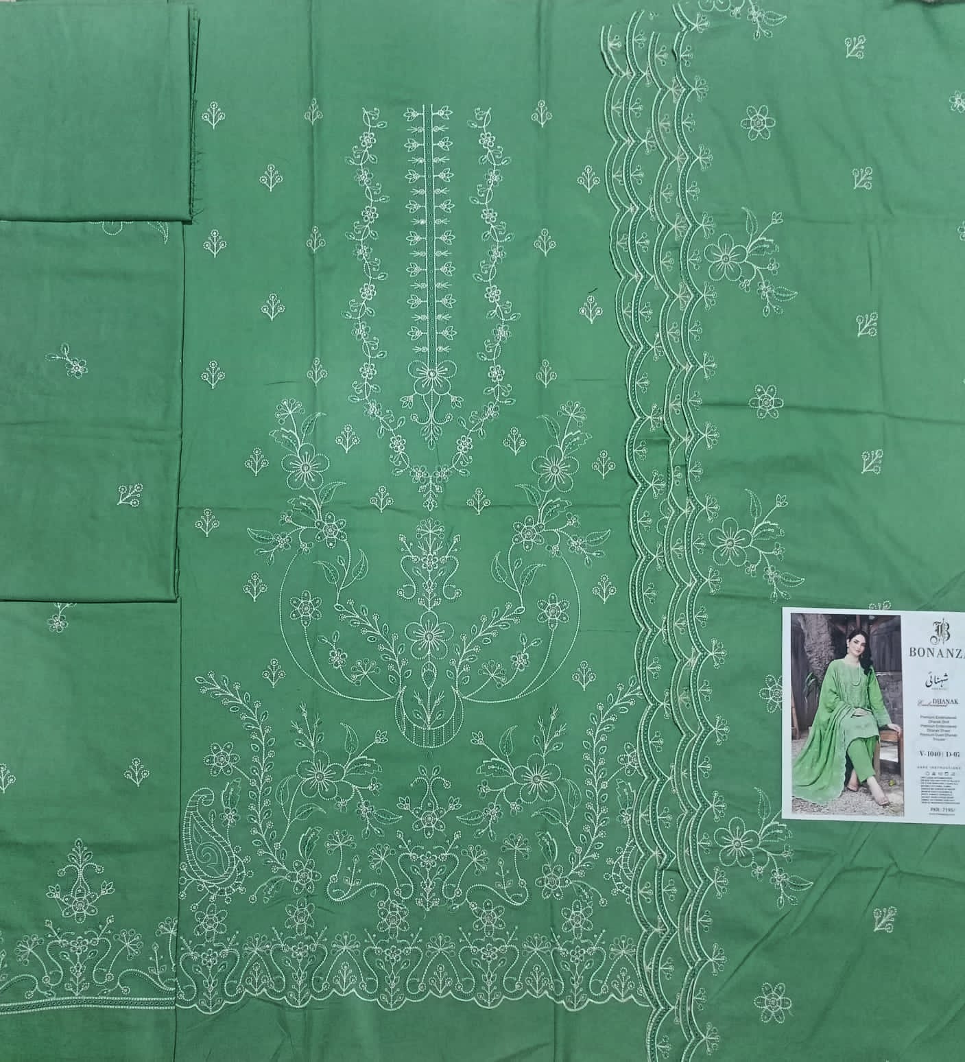 Original Brand Shehnai Dhanak 3 Piece Heavy Embroidered – Unstitch thumbnail 2