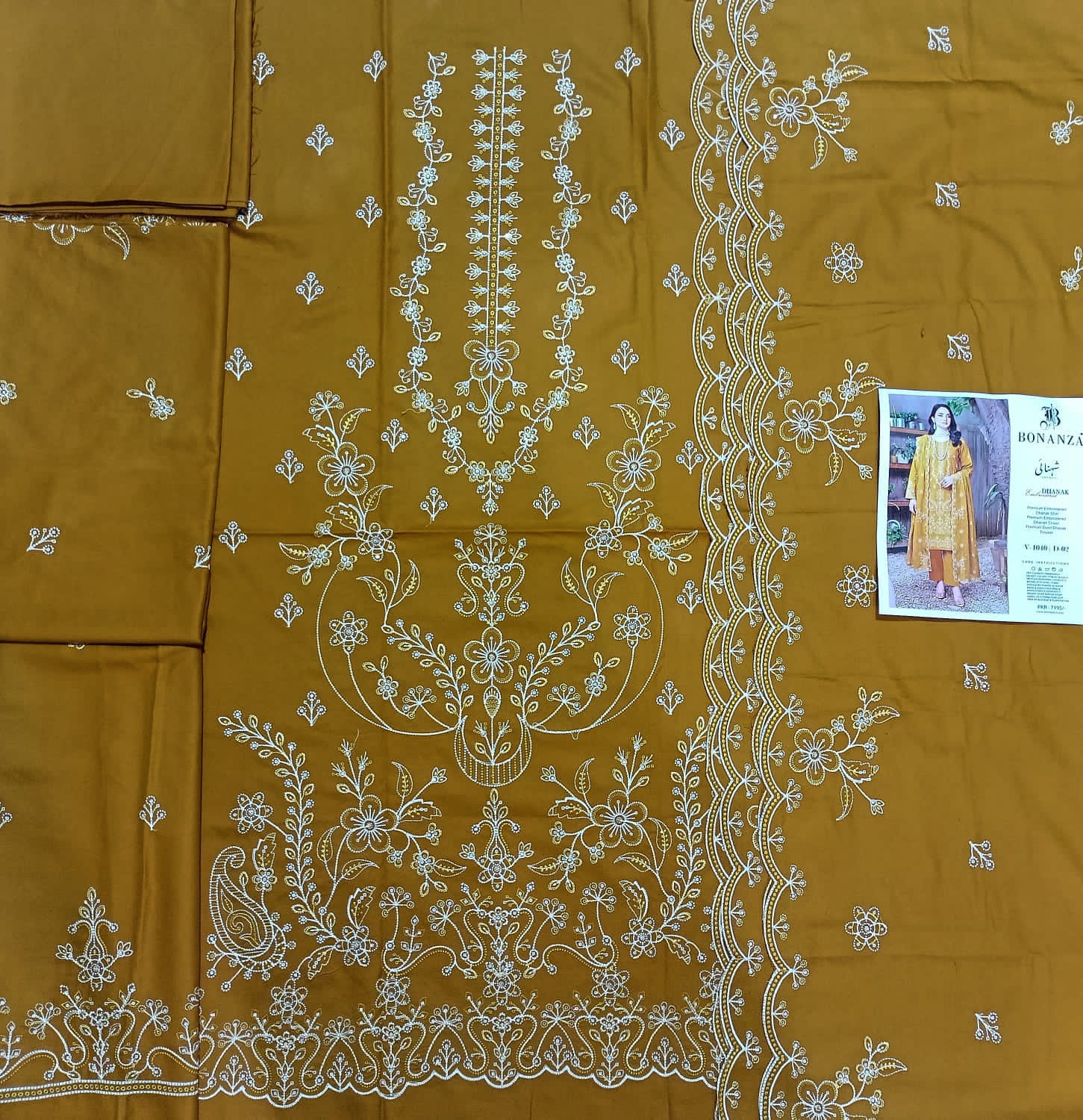 Original Brand Shehnai Dhanak 3 Piece Heavy Embroidered – Unstitch thumbnail 2