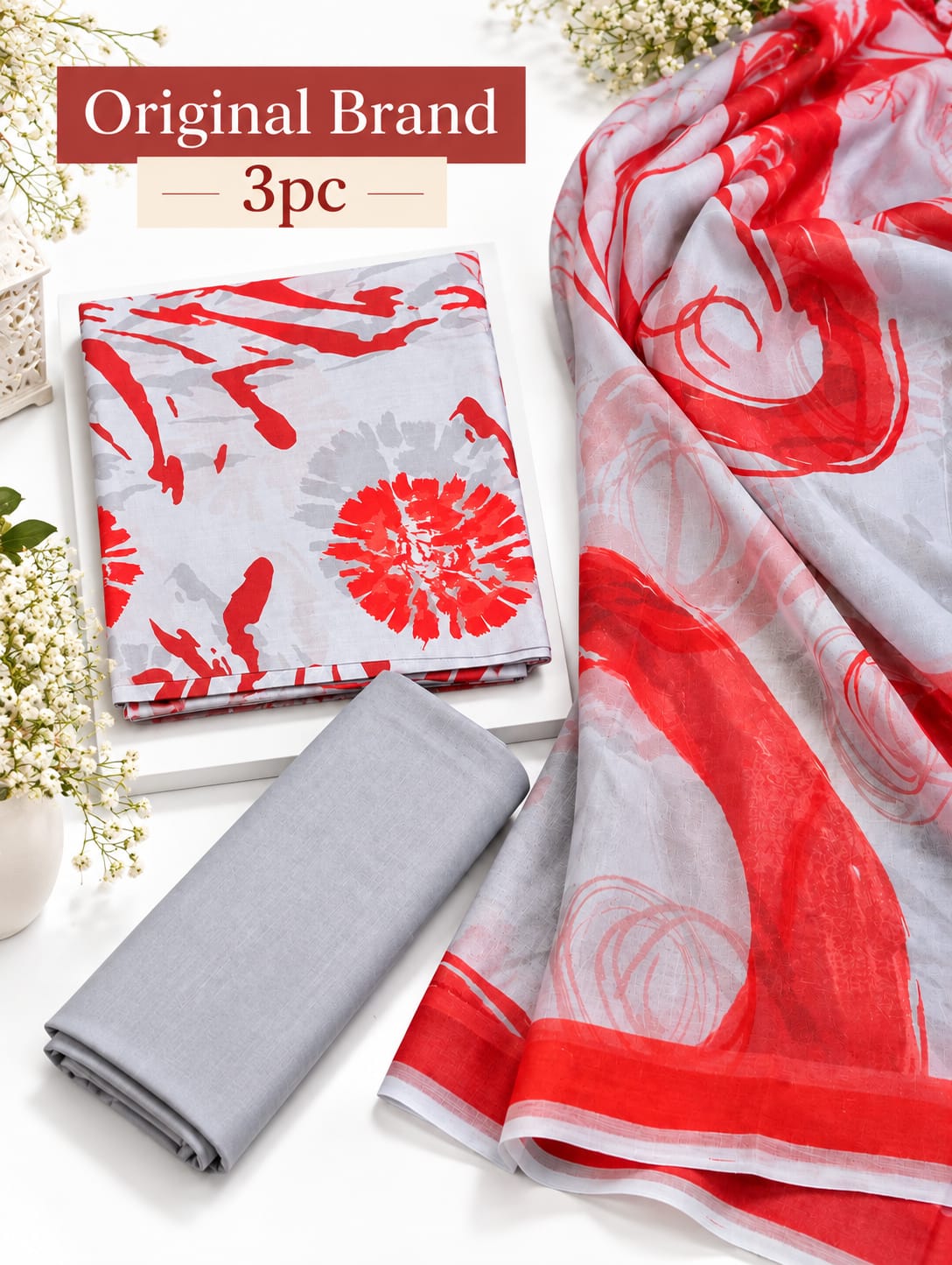 Original Brand Tana Bana by IB | Fabric Viscos with Bamber Dupatta | Unstitch thumbnail 2