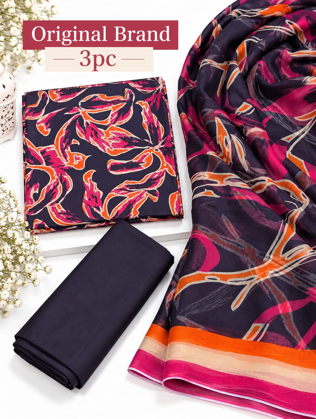 Original Brand Tana Bana by IB | Fabric Viscos with Bamber Dupatta | Unstitch thumbnail 2