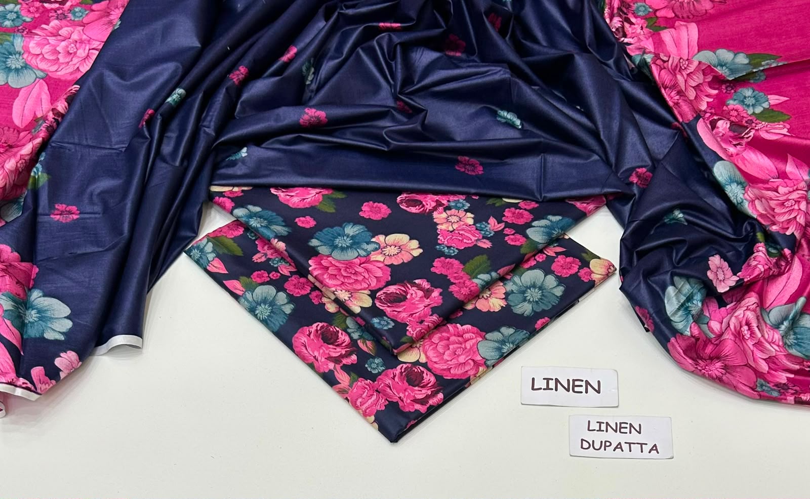 Linen 3pc print, Linen dupatta | unstitch | winter