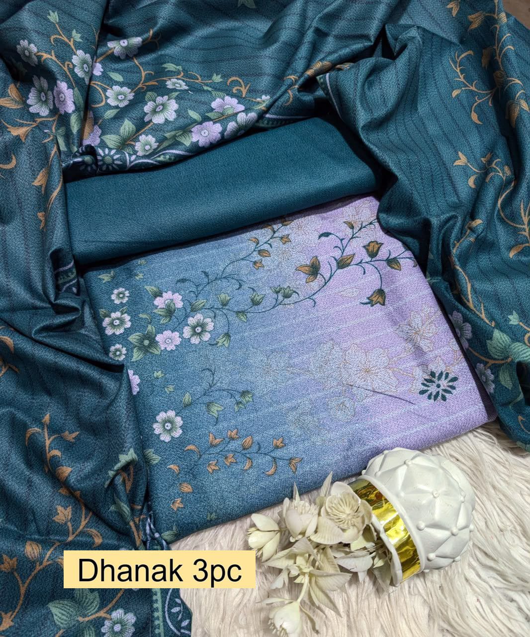 Premium Dhanak 3pc Digtial Print