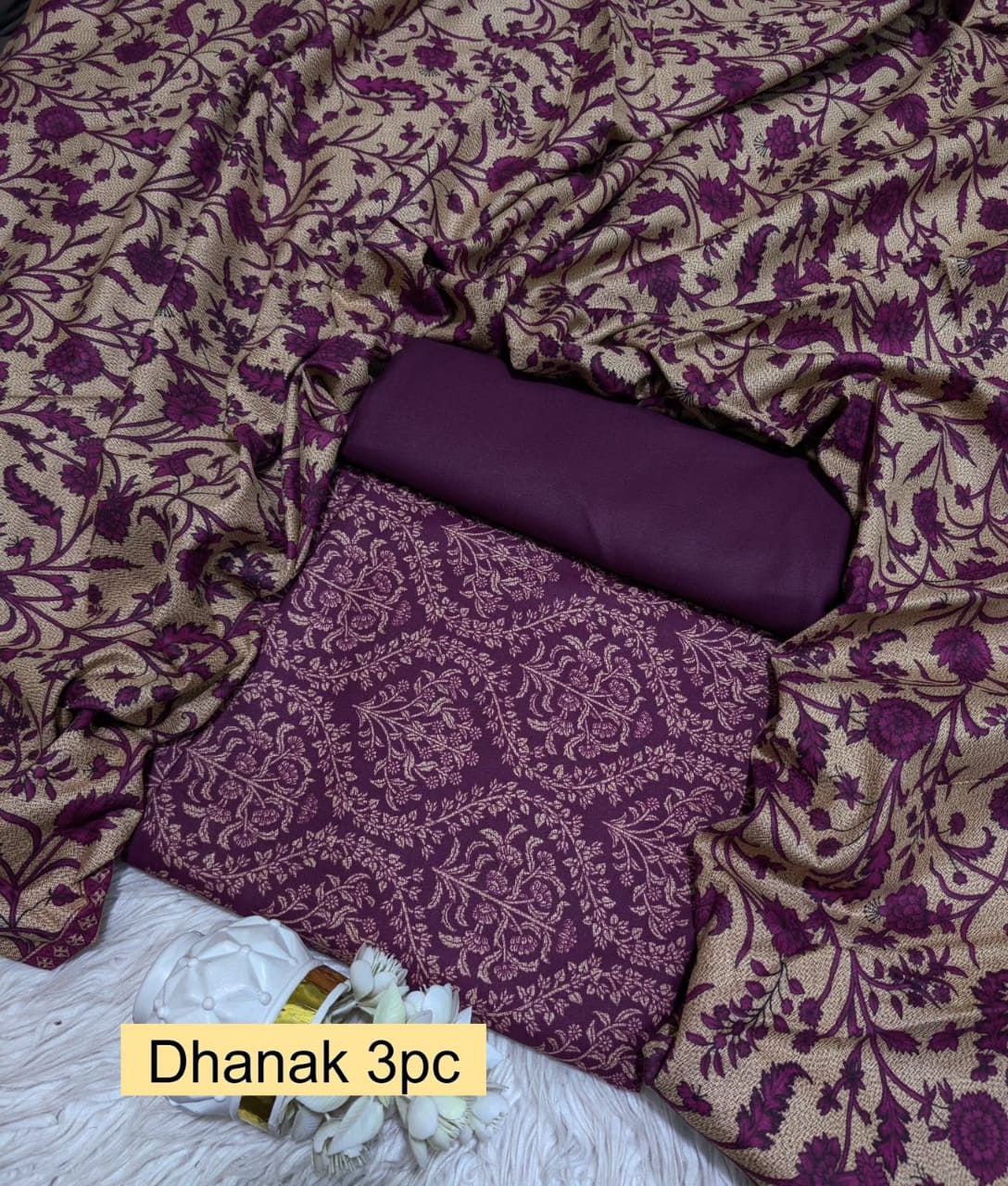 Premium Dhanak 3pc Digtial Print
