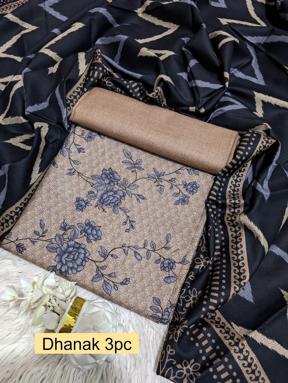 Premium Dhanak 3pc Digtial Print