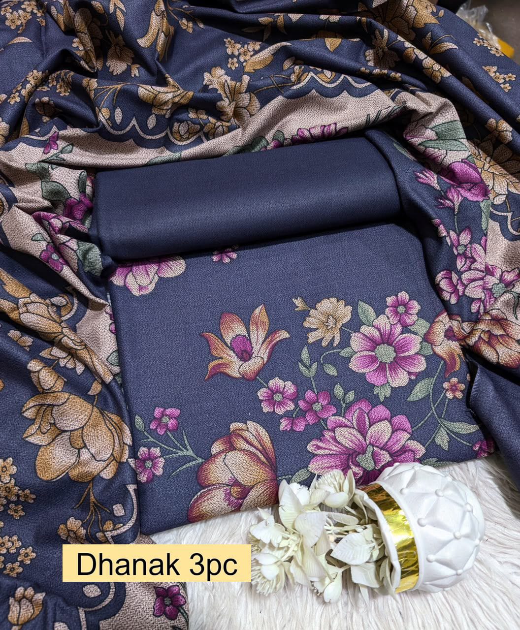 Premium Dhanak 3pc Digtial Print
