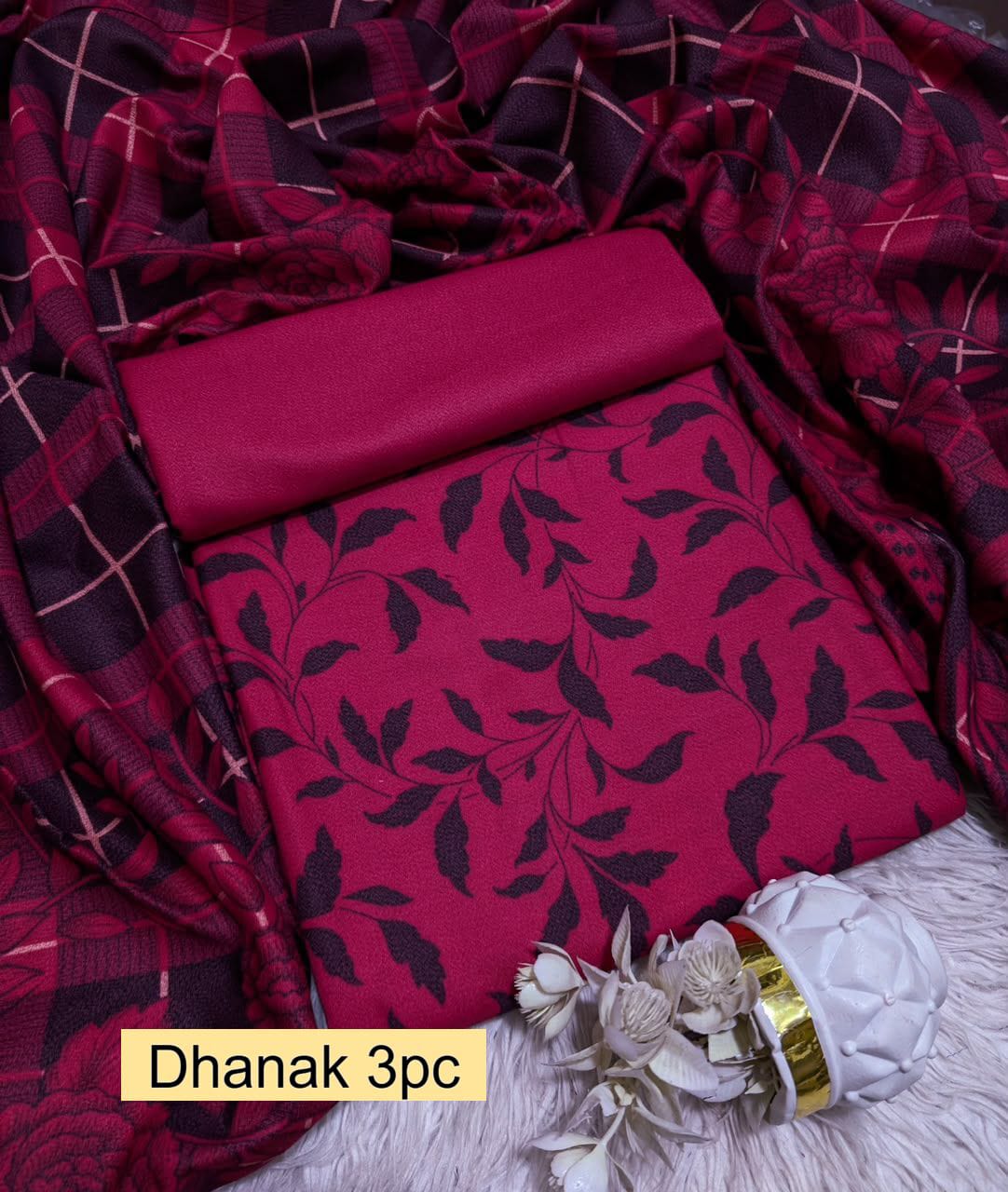 Premium Dhanak 3pc Digtial Print