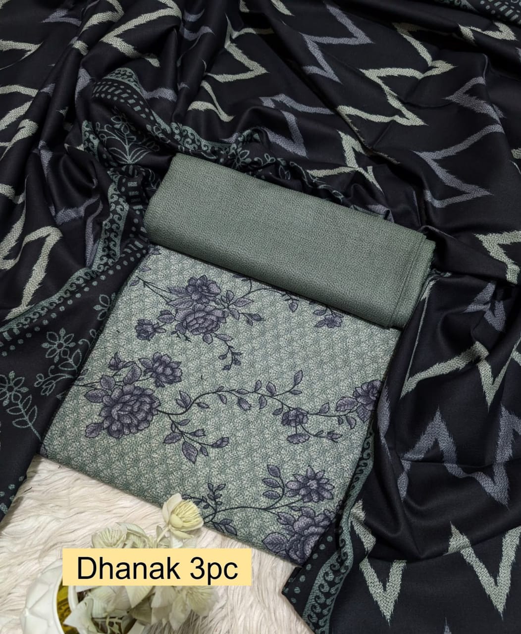 Premium Dhanak 3pc Digtial Print