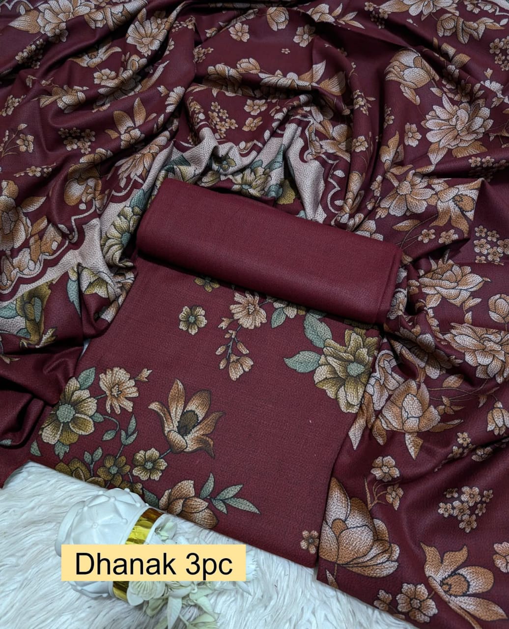 Premium Dhanak 3pc Digtial Print