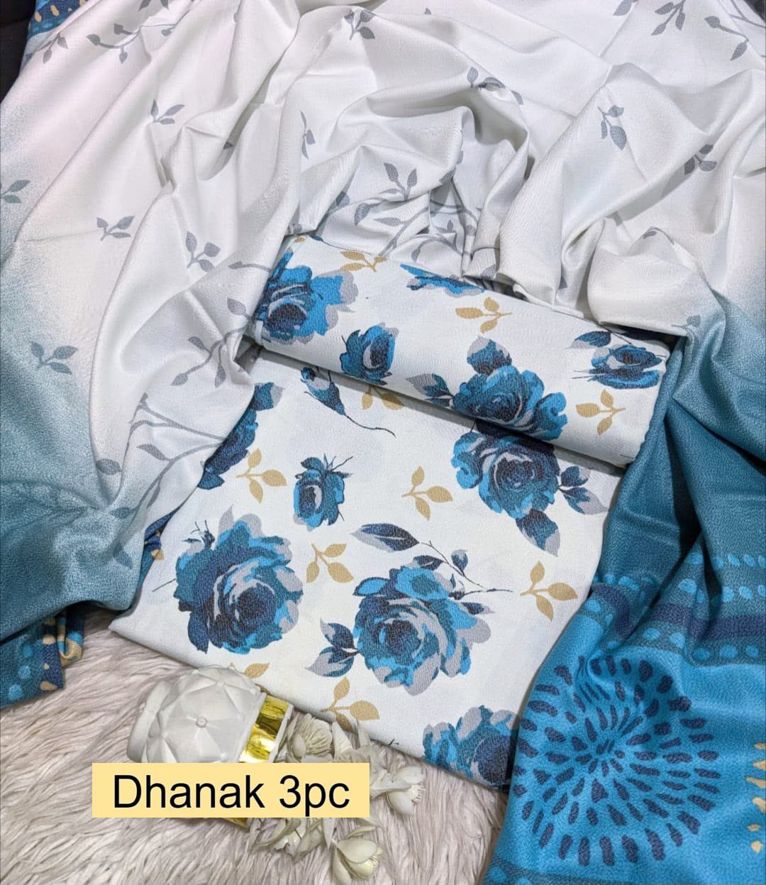 Premium Dhanak 3pc Digtial Print