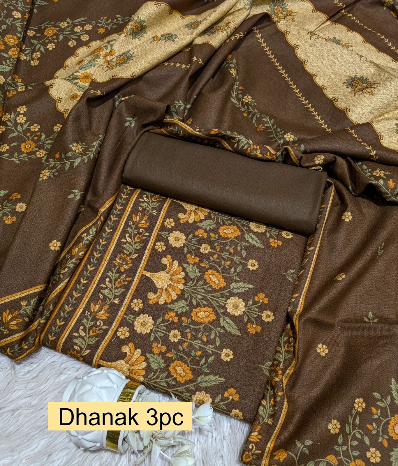 Premium Dhanak 3pc Digtial Print