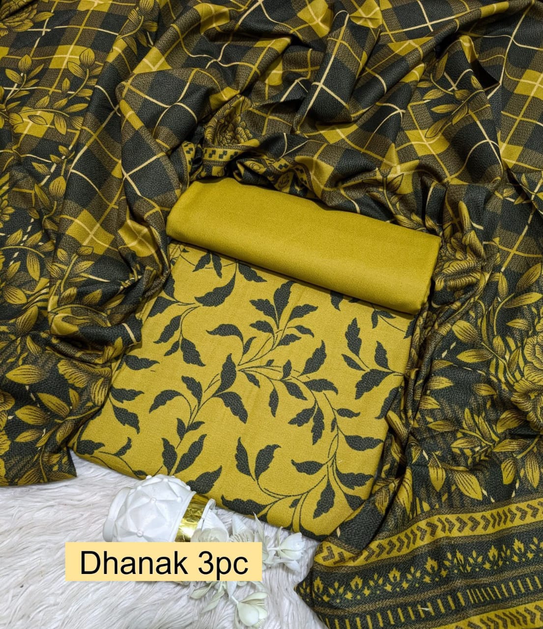 Premium Dhanak 3pc Digtial Print