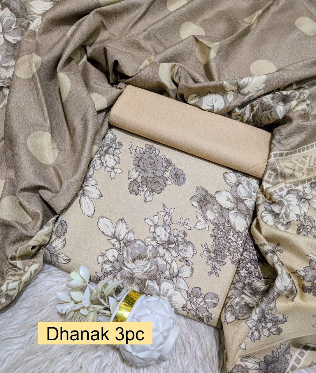 Premium Dhanak 3pc Digtial Print