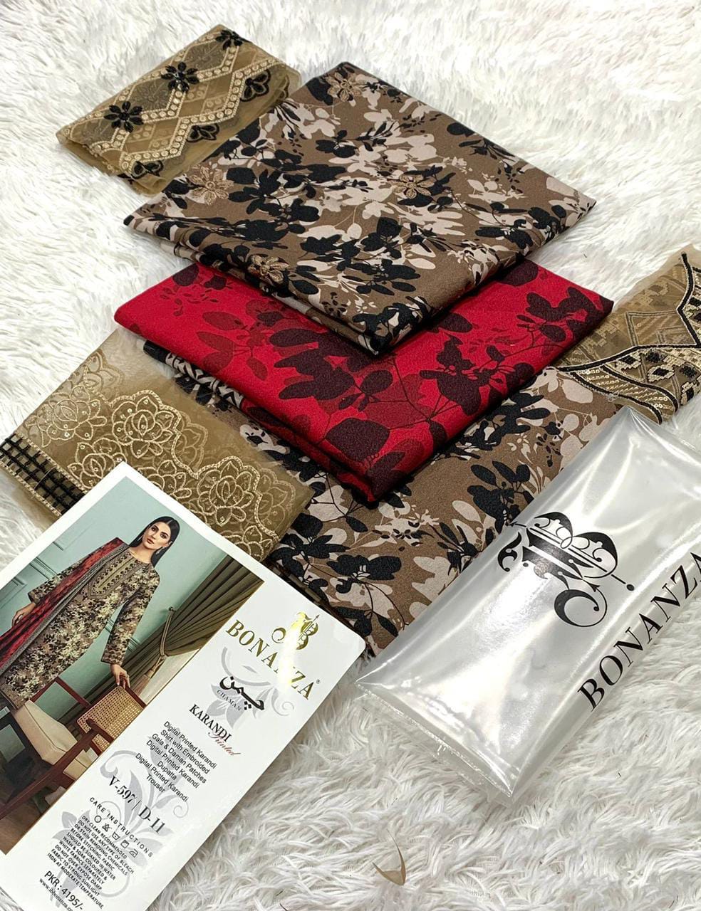 Original Chaman Brand Karandi 3pc winter | unstitch thumbnail 2