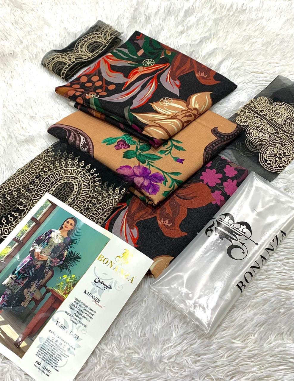 Original Chaman Brand Karandi 3pc winter | unstitch thumbnail 2